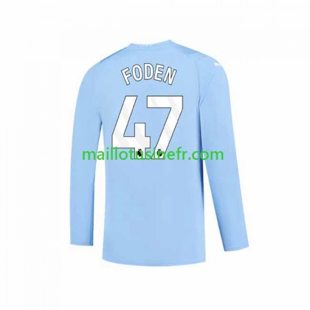 Maillot de Foot Manchester City Phil Foden 47 Domicile 2023-24 Manches Longues